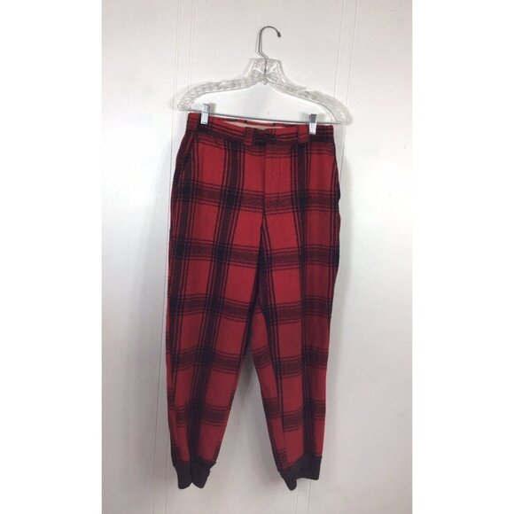 Sanforized Vintage Plaid Wool Hunting Pants Mens 30 - Picture 1 of 5